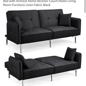 Modern Black Recliner Couch